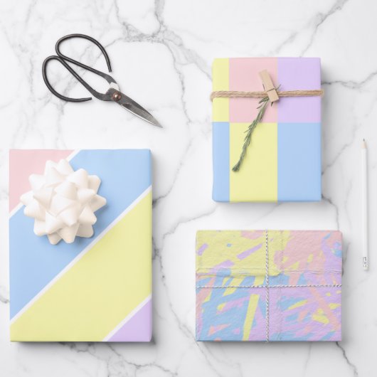 Feuilles de papier enveloppant Pastel Spring Strip (Recto)