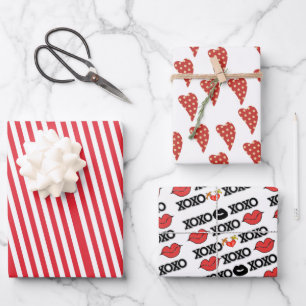 Feuilles de papier enveloppant Valentine's Stripe