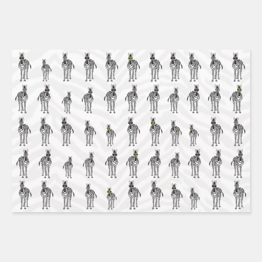 Feuilles de papier enveloppant Zebras (Devant)