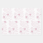 Feuilles de papier enveloppantes Coeurs roses de V (Devant 3)