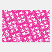 Feuilles de papier enveloppantes Coeurs rouges ros (Devant 2)