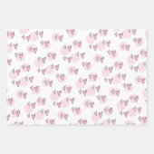 Feuilles de papier enveloppantes Coeurs rouges ros (Devant)