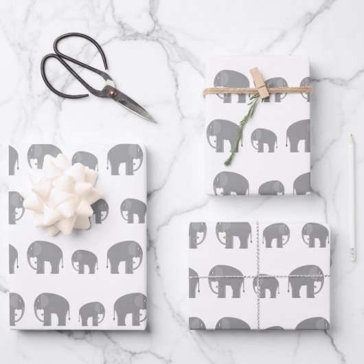 Feuilles de papier enveloppantes d'éléphants (Recto)