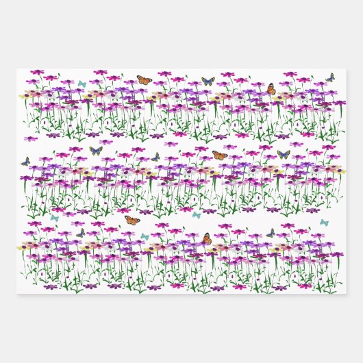 Feuilles de papier fleurs sauvages (Devant 2)