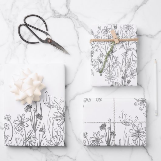 Feuilles de papier fleurs sauvages (Recto)