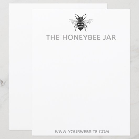 Feuilles de papier - Le pot de l'abeille à miel (Devant / Derrière)