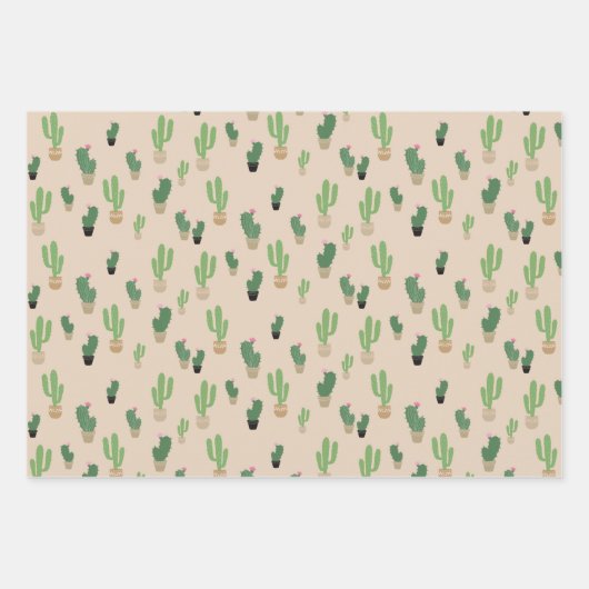 Feuilles de papier Motif Cactus (Devant)