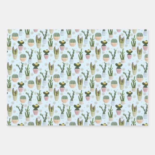 Feuilles de papier Motif Cactus (Devant 3)