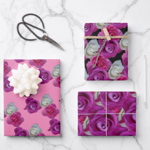 Feuilles de papier Motif Rose à trois couleurs
