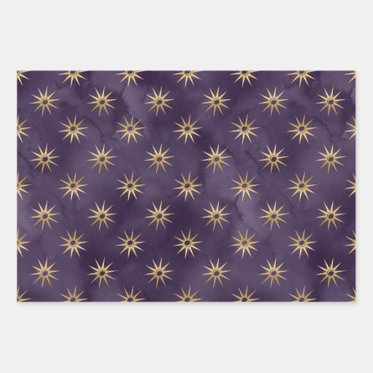 Feuilles de papier mystique violet céleste (Devant 3)