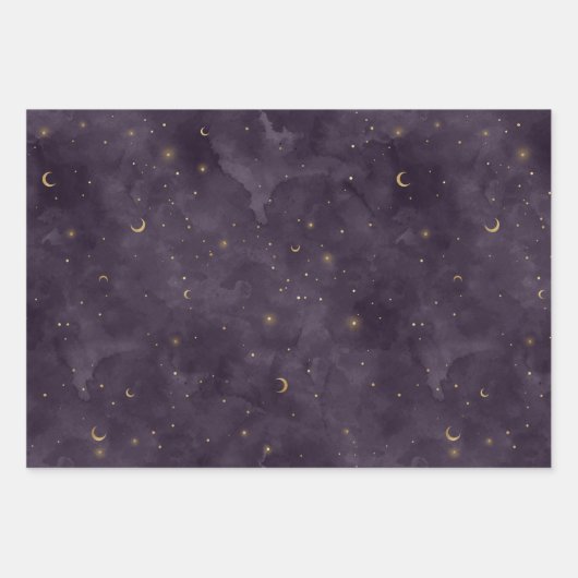 Feuilles de papier mystique violet céleste (Devant 2)