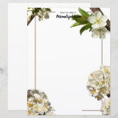 Feuilles de papier non alignées en fleurs de prune (Devant / Derrière)