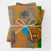 Feuilles de papier orange Brown bleu vert pour env (En situation)