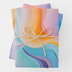 Feuilles de papier peint à l'huile colorée