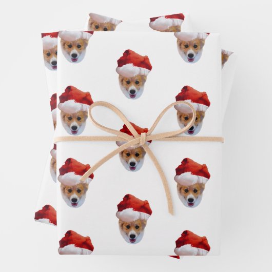 Feuilles de papier père Noël Corgi (En situation)
