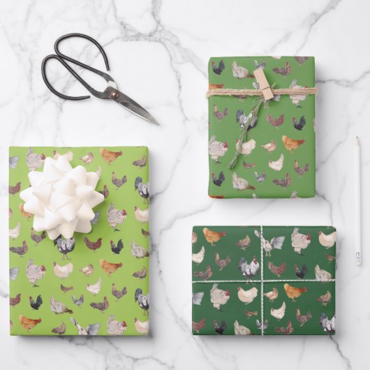 Feuilles de papier pour motif de poulet heureux (Recto)