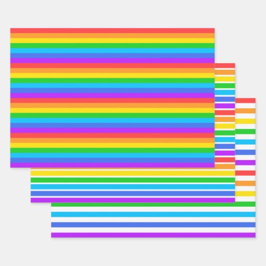 Feuilles de papier Rainbow Stripes (Lot)