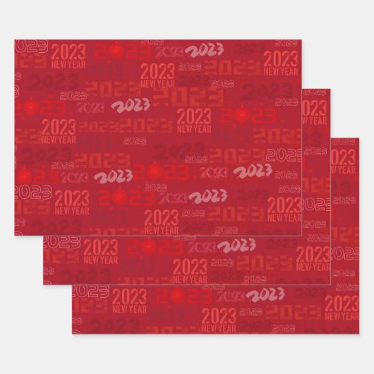 Feuilles de papier rouge pour le Nouvel An 2023 (Lot)