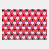 Feuilles de papier rouge violet de coeur Jeu de 3 (Devant 3)