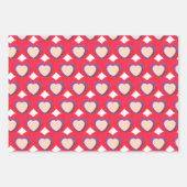 Feuilles de papier rouge violet de coeur Jeu de 3 (Devant)