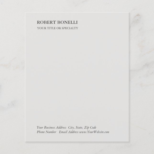 Feuilles de papier stylées Platinum Gris Moderne U (Devant)