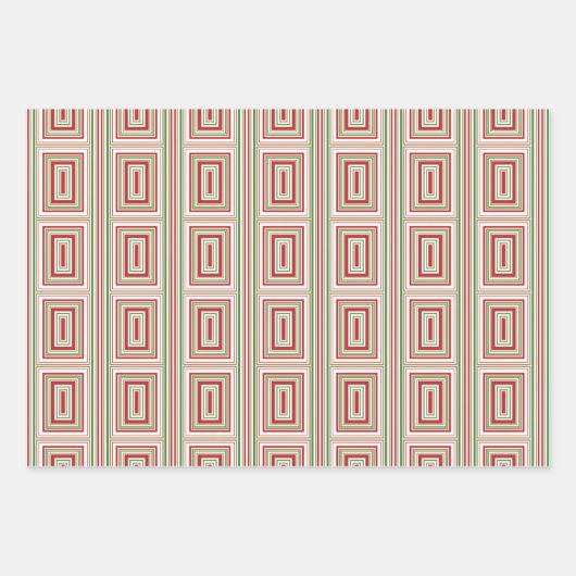 Feuilles de papier trio écailleur rouge, or vert (Devant)