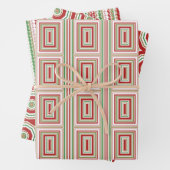 Feuilles de papier trio écailleur rouge, or vert (En situation)