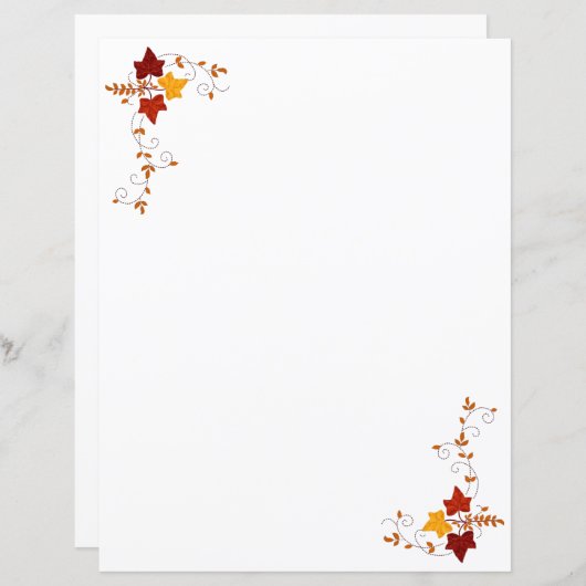 Feuilles de papier - Vignes d'automne (Devant / Derrière)