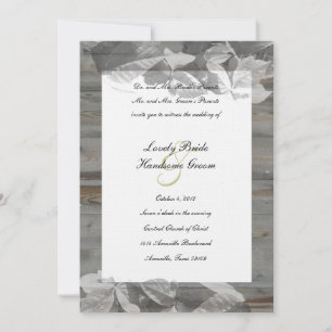 Feuilles de pays et Faire-part de mariage gris boi