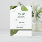 Feuilles de plante botanique verte pour RSVP de ma (Debout devant)