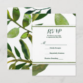 Feuilles de plante botanique verte pour RSVP de ma (Devant / Derrière)