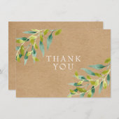 Feuilles de prairie fraîches Rustic Kraft Merci (Devant / Derrière)