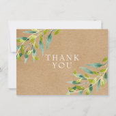 Feuilles de prairie fraîches Rustic Kraft Merci (Devant)