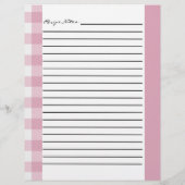 Feuilles de recette rose et blanche (Dos)