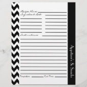 Feuilles de recettes rayées Chevron Zigzag - Blanc (Devant)