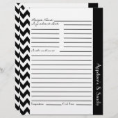 Feuilles de recettes rayées Chevron Zigzag - Blanc (Devant / Derrière)