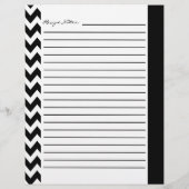 Feuilles de recettes rayées Chevron Zigzag - Blanc (Dos)