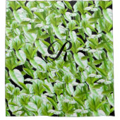 Feuilles de rideau de douche monogramme vert (Devant)