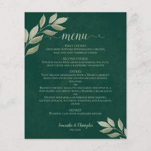 Feuilles de sage sur le menu Mariage Budget Emeral