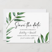 Feuilles de saule d'aquarelle enregistrer la carte (Devant)