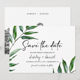 Feuilles de saule d'aquarelle enregistrer la carte