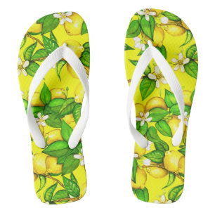 Feuilles de tongs à imprimer au citron jaune