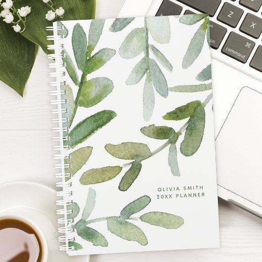 Feuilles de verdure à l'aquarelle personnalisées b