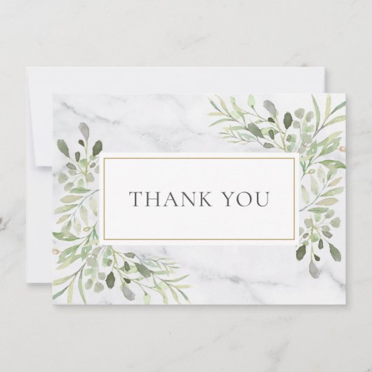 Feuilles de verdure de marbre élégant Merci (Devant)