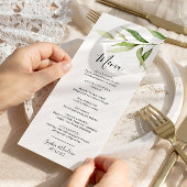 Feuilles de verdure Floral Minimal menu Mariage