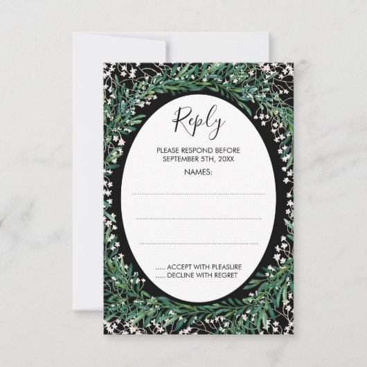 Feuilles de verdure & Florets Monogramme Réponse n (Devant)