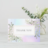 Feuilles de verdure holographiques élégantes Merci (Debout devant)