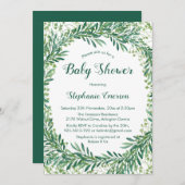 Feuilles de verdure Invitations de douche bébé (Devant / Derrière)