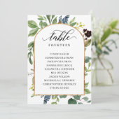 Feuilles de verdure Numéro de tableau Sièges Carte (Debout devant)