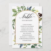 Feuilles de verdure Numéro de tableau Sièges Carte (Dos)